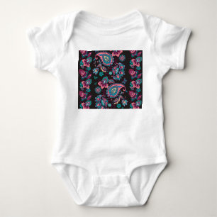 Body Paisley Stripe : Noir Décoratif Sans Seamless
