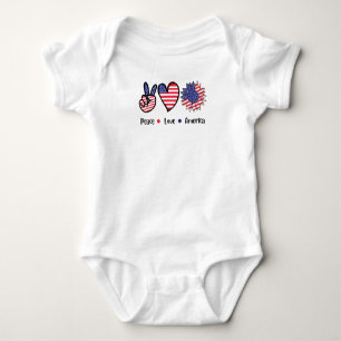 Body Paix Amour Amérique Graphique du drapeau patriotiq