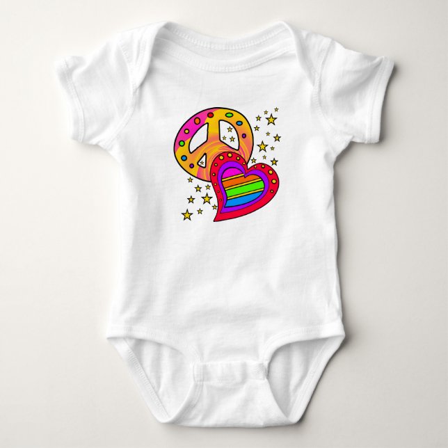 Body Paix, Amour, Joy Baby Bodysuit (Devant)