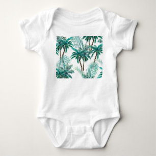 Body Palmier tropical : Motif de la jungle aquarelle.
