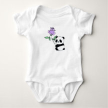 Panda au nom personnalisé avec rose violette
