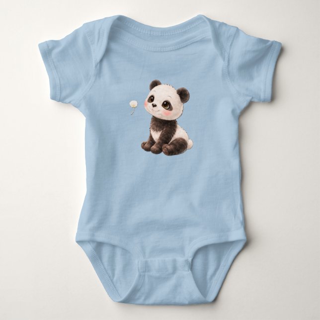 Body Panda Baby Bodysuit – Cute Black and White Bear 🐼 (Devant)