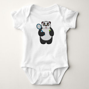 Body Panda comme joueur de tennis avec raquette de tenn