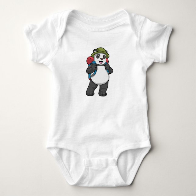 Body Panda comme randonneur avec sac à dos (Devant)