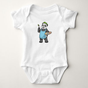 Body Panda en peintre avec pinceau et couleur