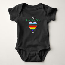 Papa et Papa Rainbow Heart Baby Bodysuit