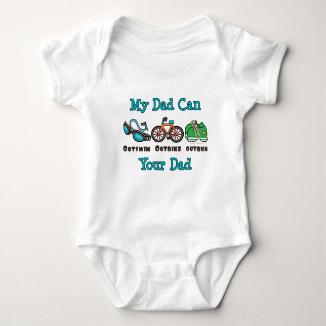 Body Papa Outswim Outbike Outrun Triathlon Bodysuit béb (Devant)