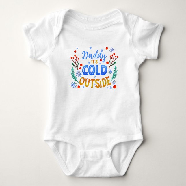 Body Papa Son Froid En Dehors Noël Hiver Holly (Devant)