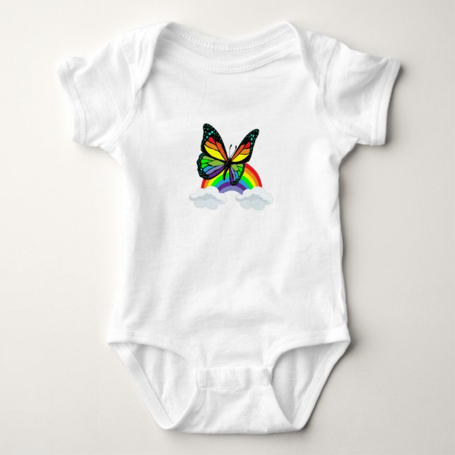 Body Papillon avec arc-en-ciel (Devant)