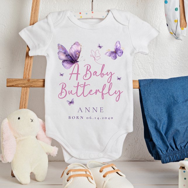 Body Papillon Bébé Mignon Cadeau Nouveau-Né Violet (Créateur téléchargé)
