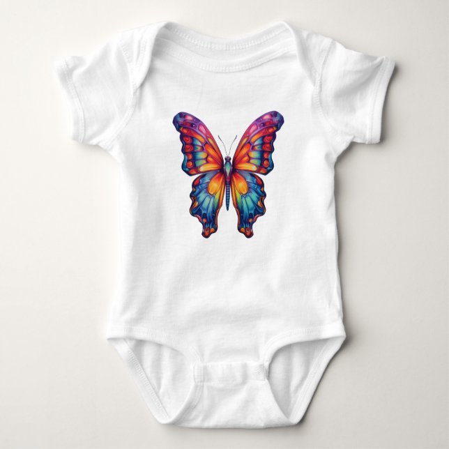 Body Papillon Bleu Orange ailes (Devant)