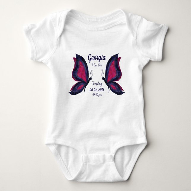 Body Papillon bleu/rose moderne nouvelle naissance stat (Devant)