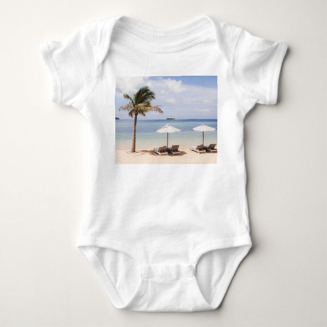 Body Parapluies tropicales : blanc, palmier. (Devant)