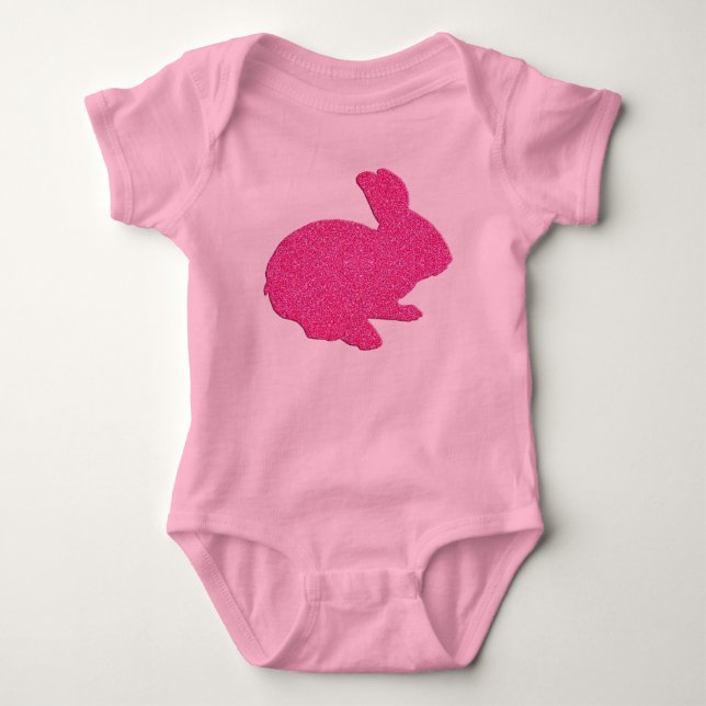 Body Parties scintillant rose Silhouette Lapin de Pâque (Devant)