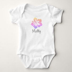 Body Pastel hawaïen personnalisé de ketmie de fleur