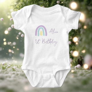 Body Pastel lilas jaune arc-en-ciel 1er fête d'annivers