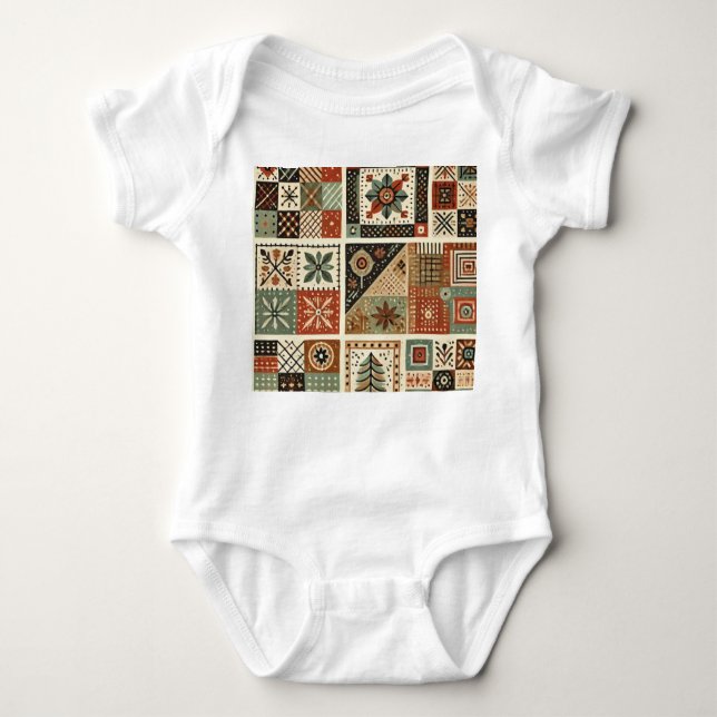 Body Patchwork en terre cuite Conception florale rétro  (Devant)