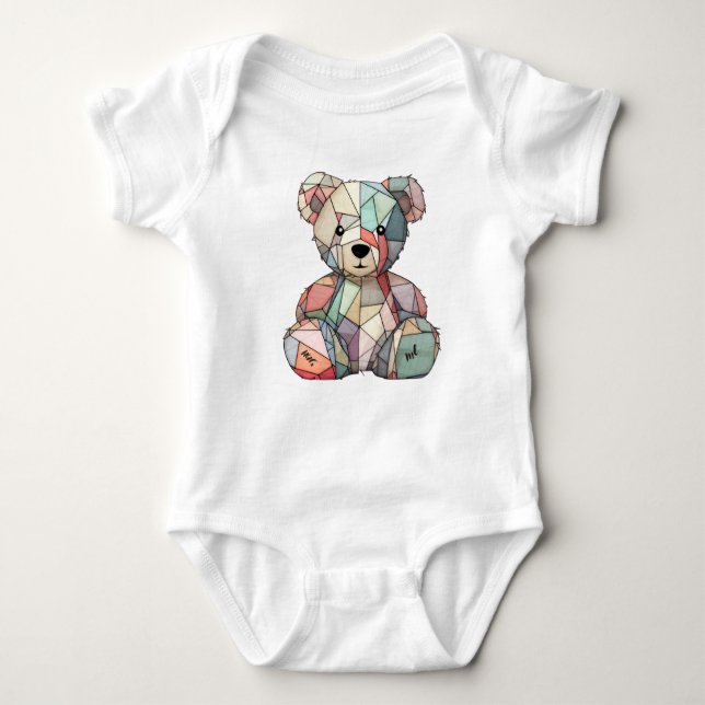 Body Patchwork Style bébé Ours et coeur Motif (Devant)