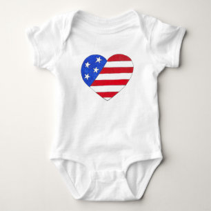 Body Patriotic Love USA Stars Stripes Heart 4 juillet