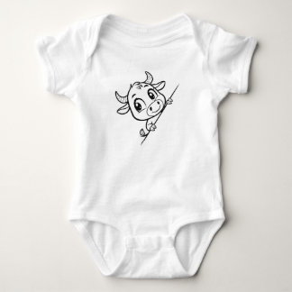 Body Peek-a-Boo Calf Cute Cartoon Cow Outfit 