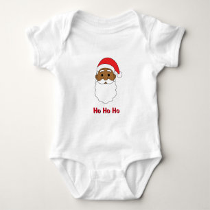 Body Père Noël afro-américain Ho Ho Ho en blanc Famille