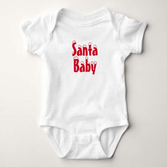 Body Père Noël Bébé rouge de neige typographie joli Noë (Devant)