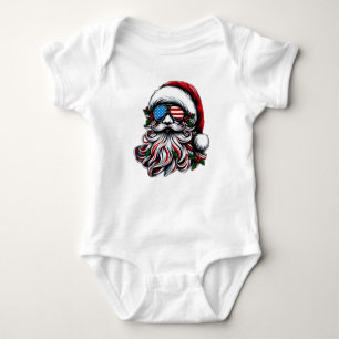 Body Père Noël de Noël Patriotique/Américaine