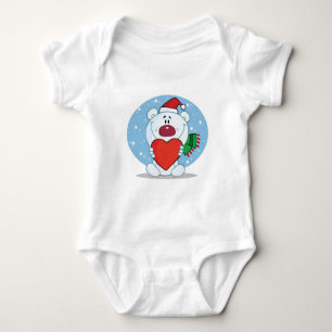 Body Père Noël Ours blanc au coeur