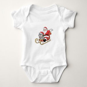 Body Père Noël Riding Sleigh avec Moo Deng Baby Hippo