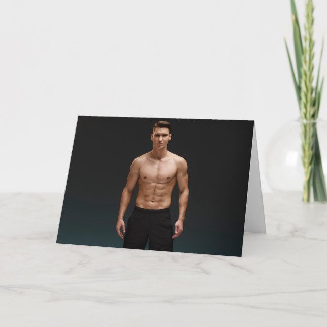 Body Perfection Hot Guy Greetings Card Karte (Vorderseite)