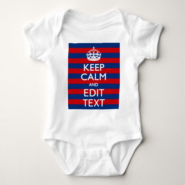 Body Personalisé KEEP CALM Your Text on Stripes (Devant)