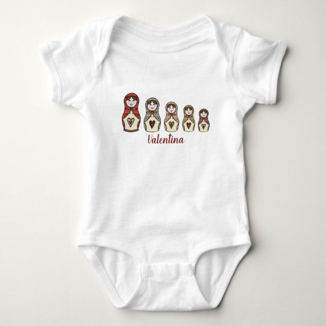 Body Personalisé Russe Poupée Matryoshka Baby Bodysuit (Devant)