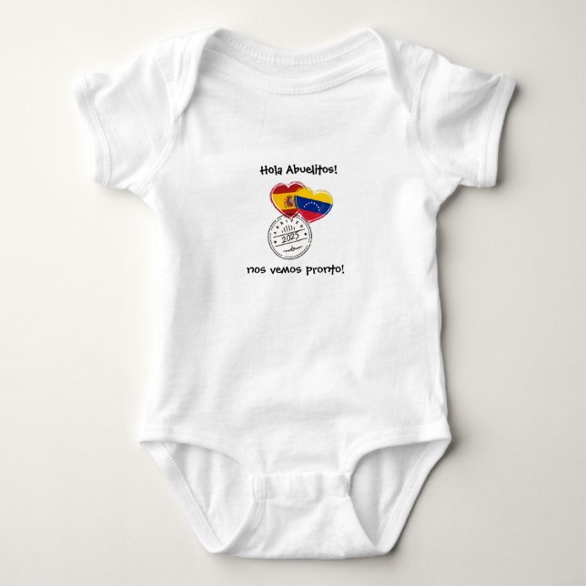 body personalizado Venezuela-España anuncio bebé Baby Strampler (Vorderseite)