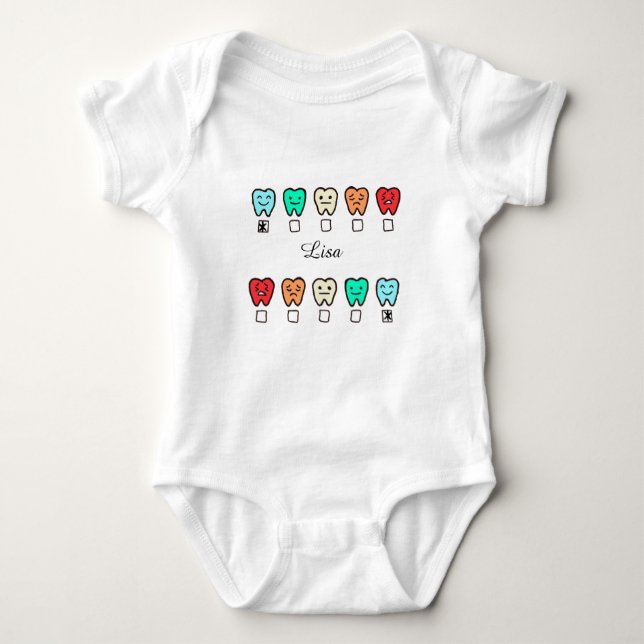 Body Personalized- Baby Bodysuit - Custom-tooth design (Devant)