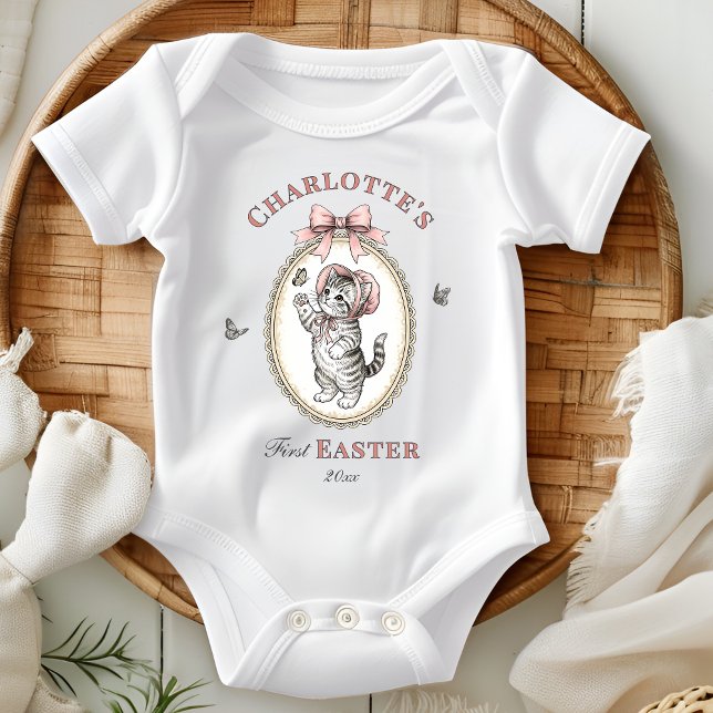 Body Personalized Baby Girl First Easter (Personalized Baby Girl First Easter Baby Bodysuit)