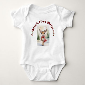 Body Personalized “Baby’s First Christmas”, Xmas Deer