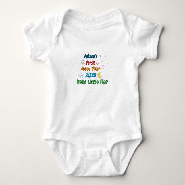 Body Personalized Baby’s First New Year – Cute Design (Devant)
