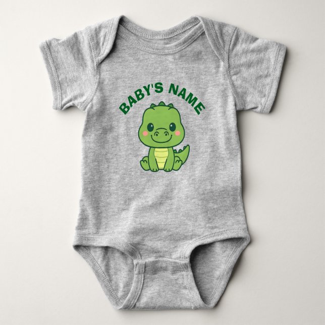 Body Personalized Cute Alligator Baby Bodysuit (Devant)