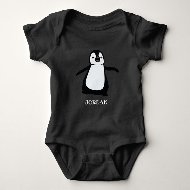 Body Personalized cute Baby penguin illustration black (Devant)