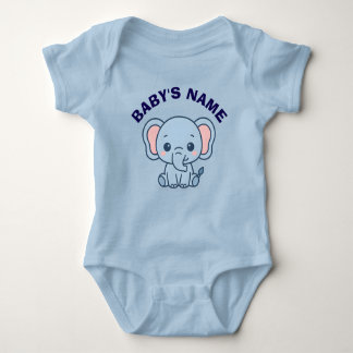 Body Personalized Cute Elephant Baby Bodysuit