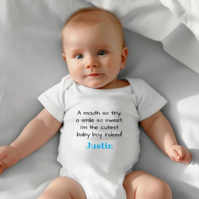 Body Personalized Cutest Baby Boy Outfit,  (cutest baby boy!)