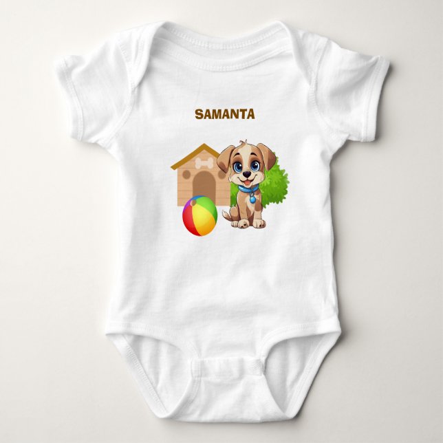 Body Personalized Puppy Baby Bodysuit (Devant)