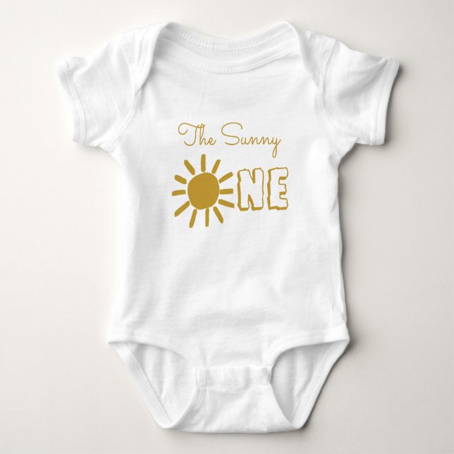 Body Personnalisé 1er anniversaire bébé soleil heureux  (Devant)