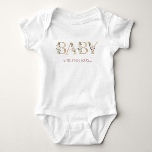 Body Personnalisé Floral Baby One Piece (Devant)