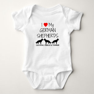 Body Personnalisé J'Aime Mes TROIS Bergers Allemands