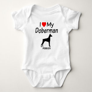 Body PERSONNALISÉ J'Aime Mon Doberman Pinscher Chien