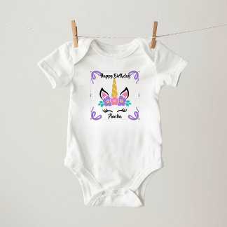 Body personnalisé 'Joyeux Anniversaire Licorne' po