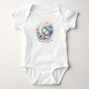 Body Personnalisé mignon bébé oiseau dormant sur la lun