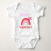 Personnalisé Mon PREMIER VALENTIN Bébé Arc-en-ciel