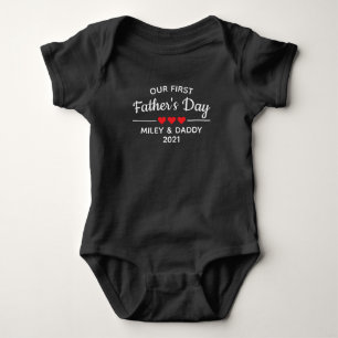 Body Personnalisé Notre Première Fête des pères Cute 